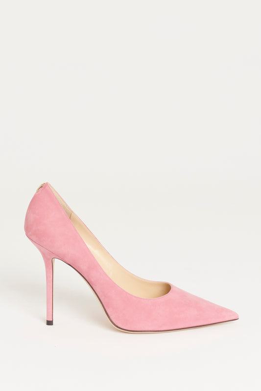 Pink Suede Pointed Toe Preowned Heel