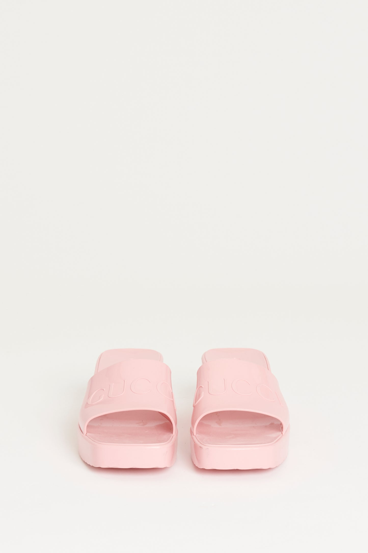 Pink Rubber Preowned Jelly Slides