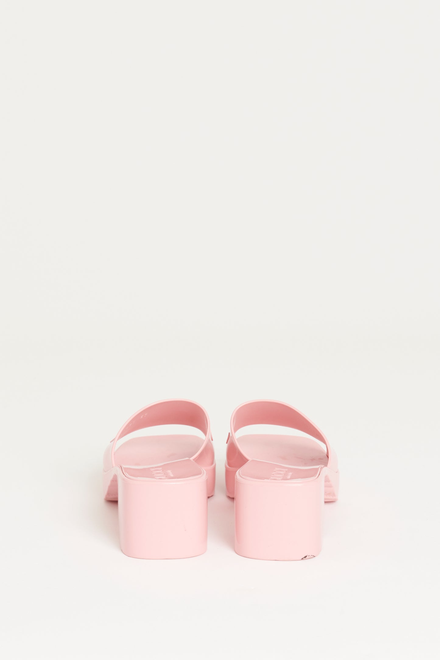 Pink Rubber Preowned Jelly Slides