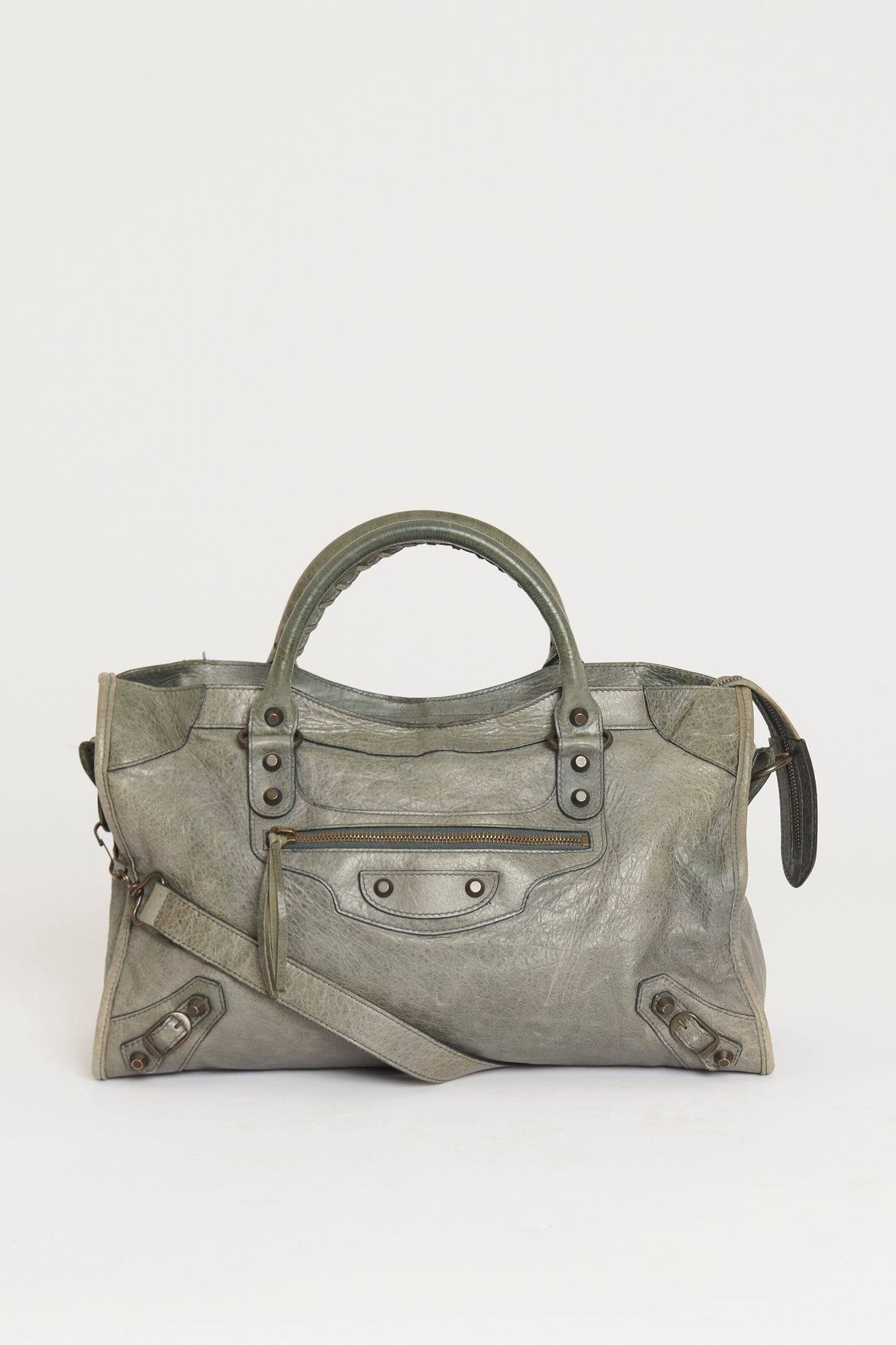 2010 Grey Leather Preowned City Bag