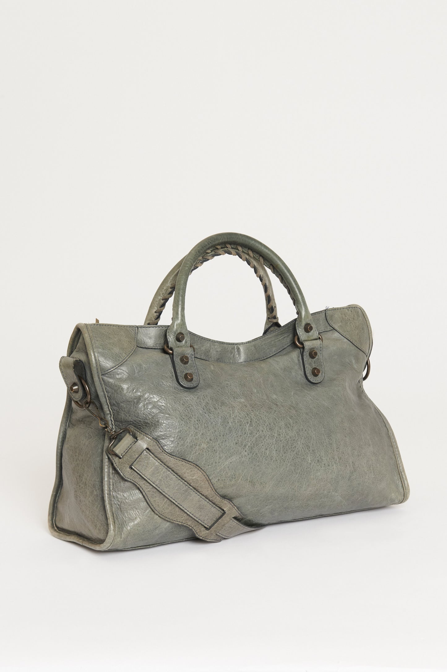 2010 Grey Leather Preowned City Bag
