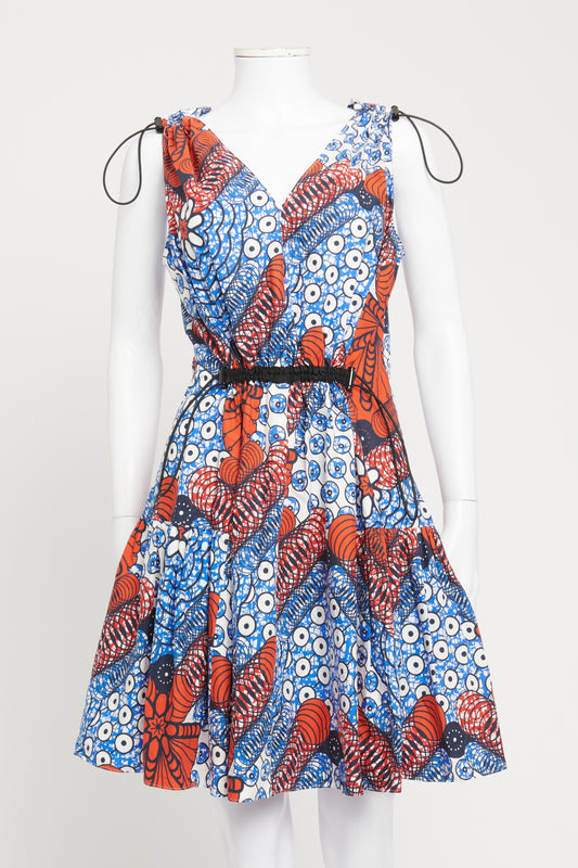Multicolour Pattern Preowned  Sleeveless Dress