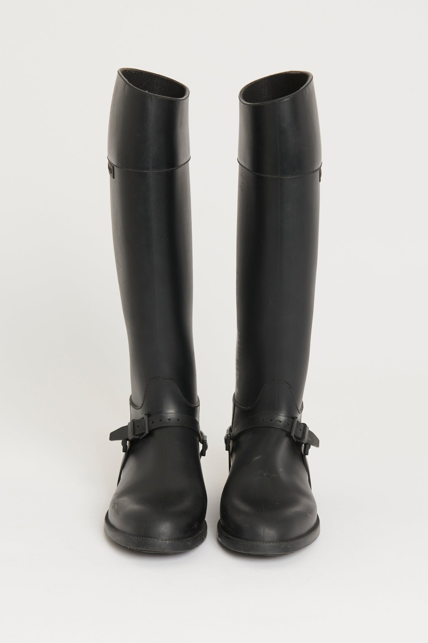 Black Rubber Rain Riding Preowned Boots