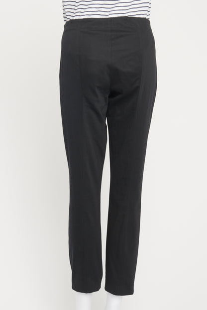 Black Preowned Trousers With Side Zip