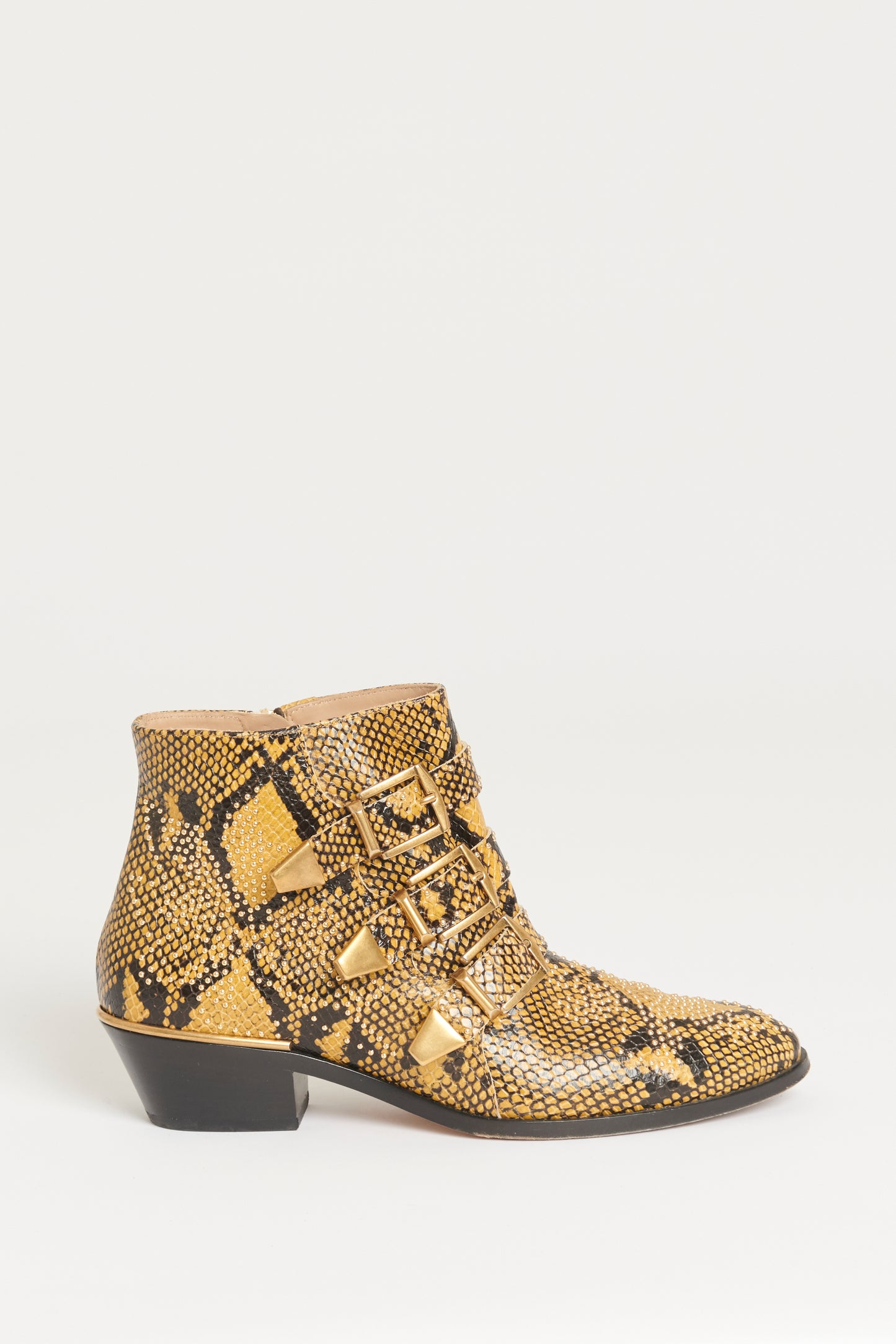 Yellow Leather Preowned Susanna Ankle Boots
