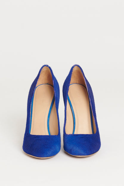 Blue Pony Hair Preowned Pumps