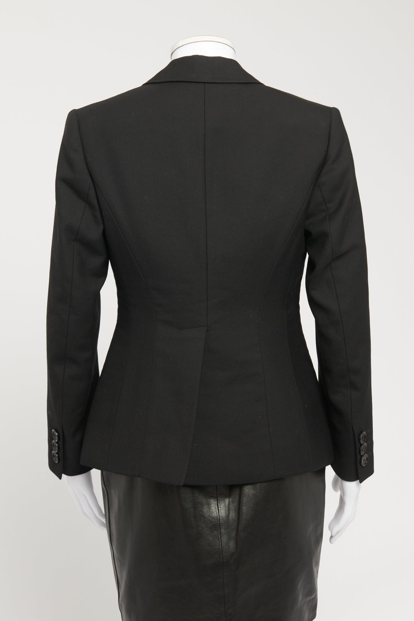 Black Wool Preowned Cutout Blazer