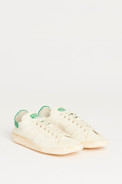 Cream Distressed Leather Preowned Stan Smith Sneakers