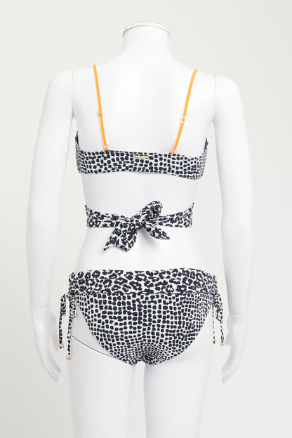 Black & White Leopard Print Preowned Bikini