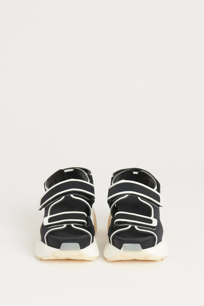 Black Velcro Preowned Wedge Sandals