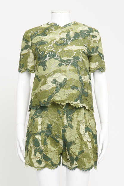2013 Camouflage Lace Preowned Top & Shorts Set