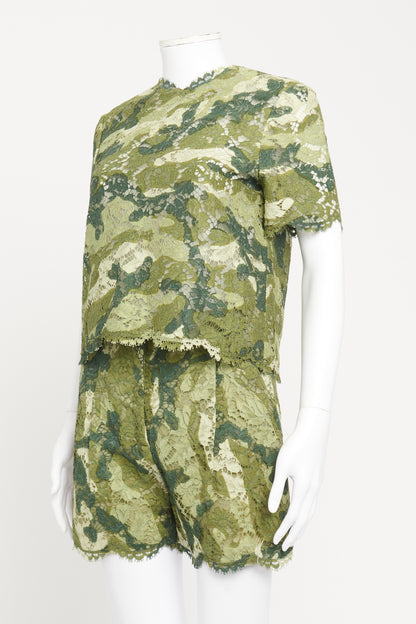 2013 Camouflage Lace Preowned Top & Shorts Set