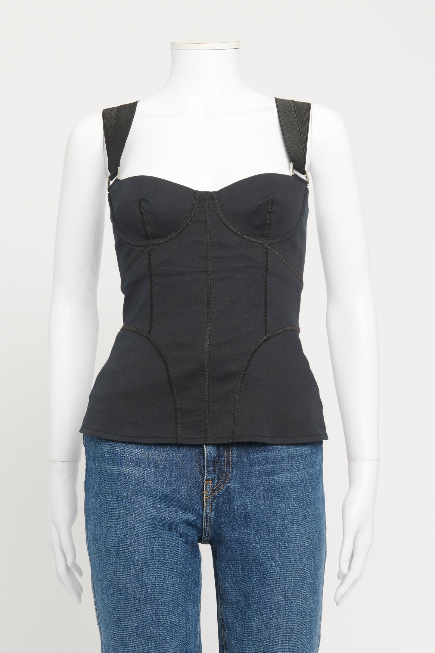 Black Preowned Corset Top