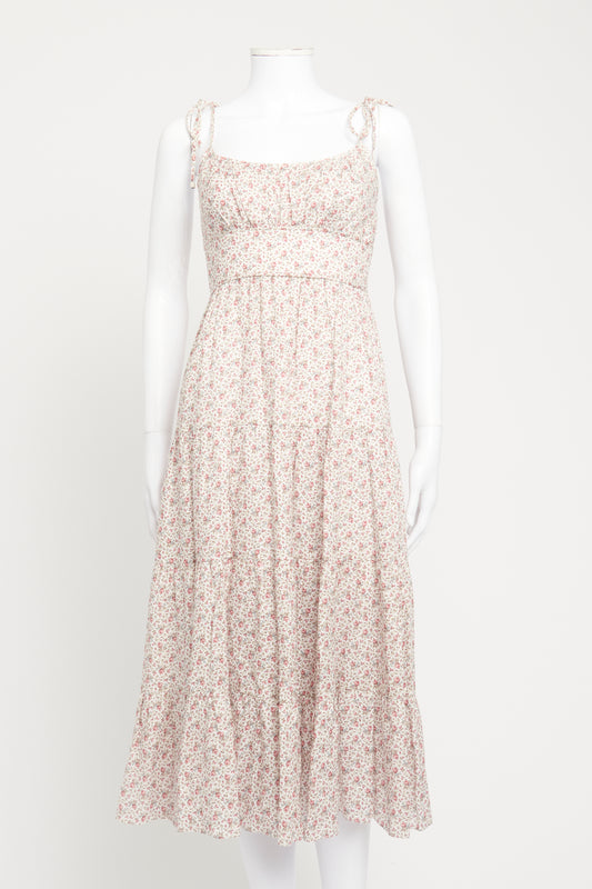 Floral Linen Preowned Midi Dress