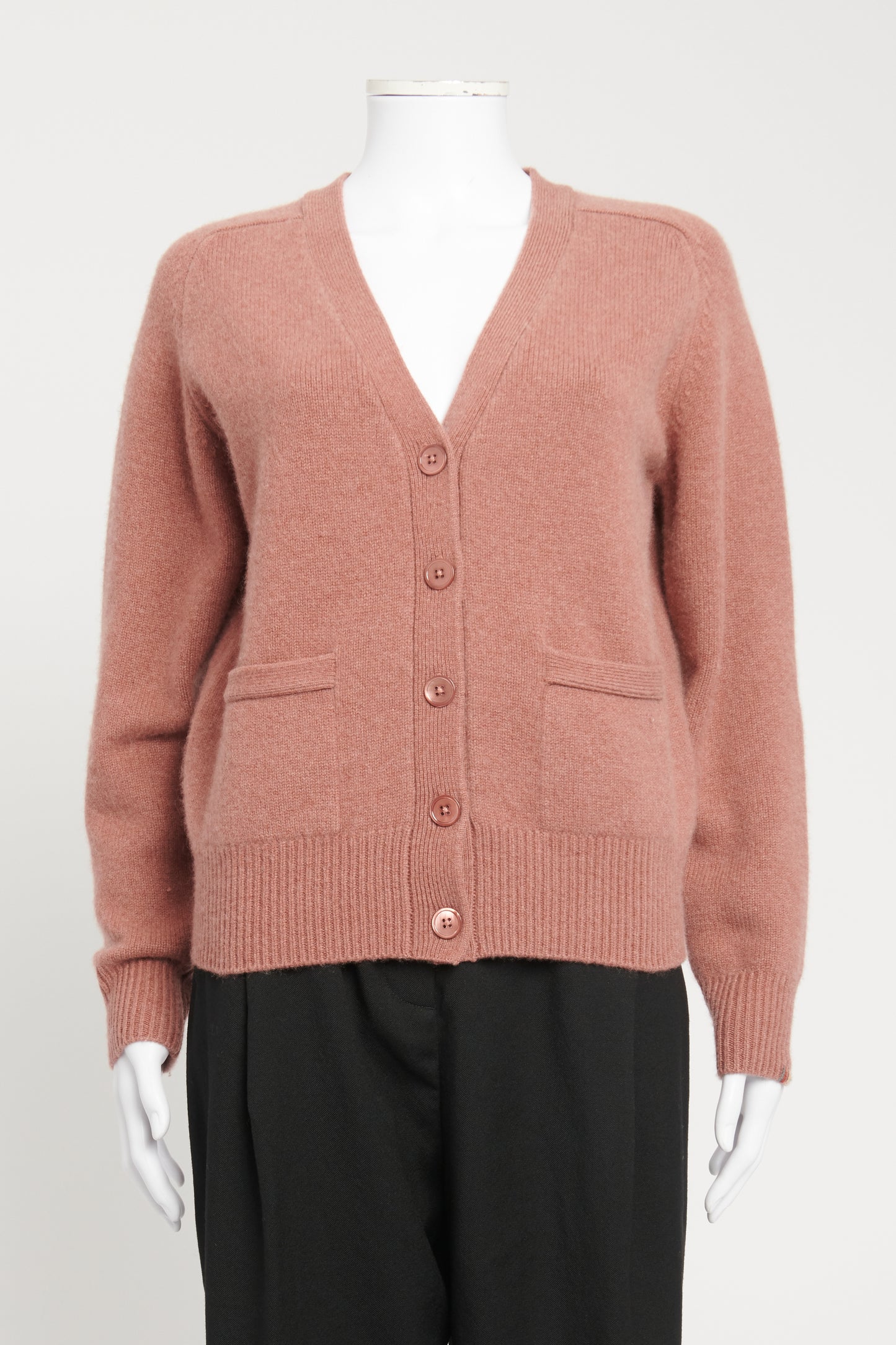 Dusty Pink Preowned V Neck Cardigan