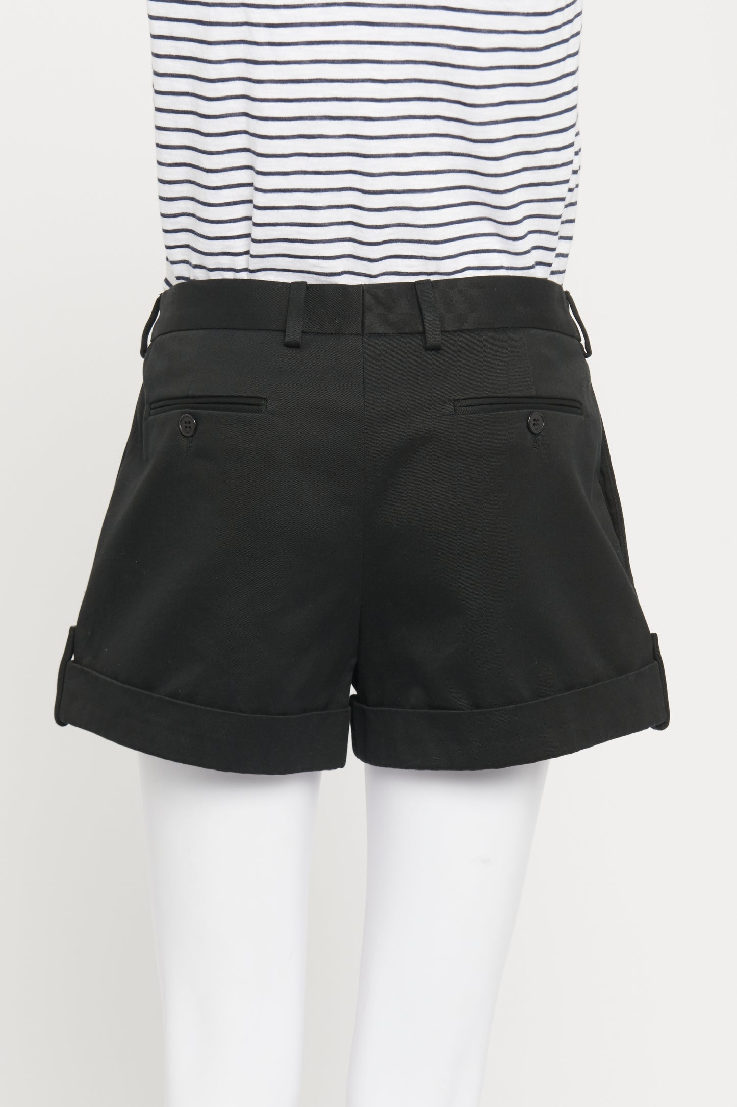 2017 Black Cotton Preowned Mini Shorts
