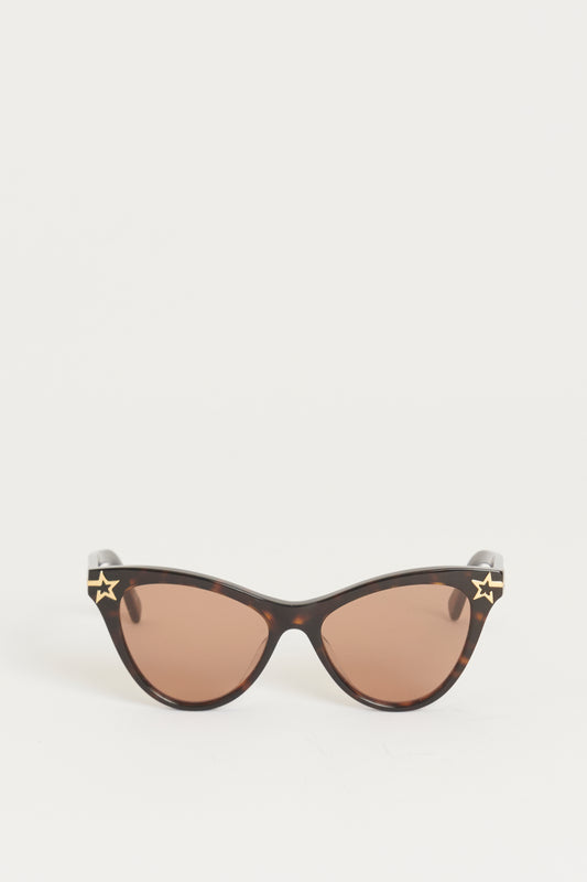 Brown Acetate Preowned Star-Stud Sunglasses