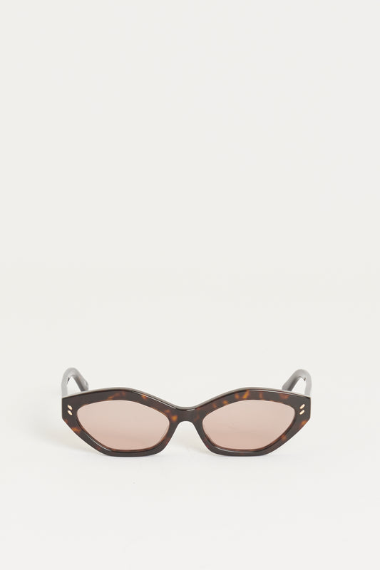 Brown Geometric Preowned Sunglasses
