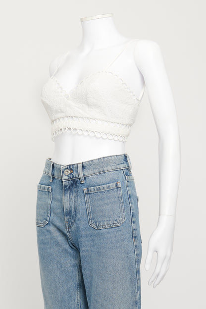 Ivory Preowned Broderie Anglaise Crop Top