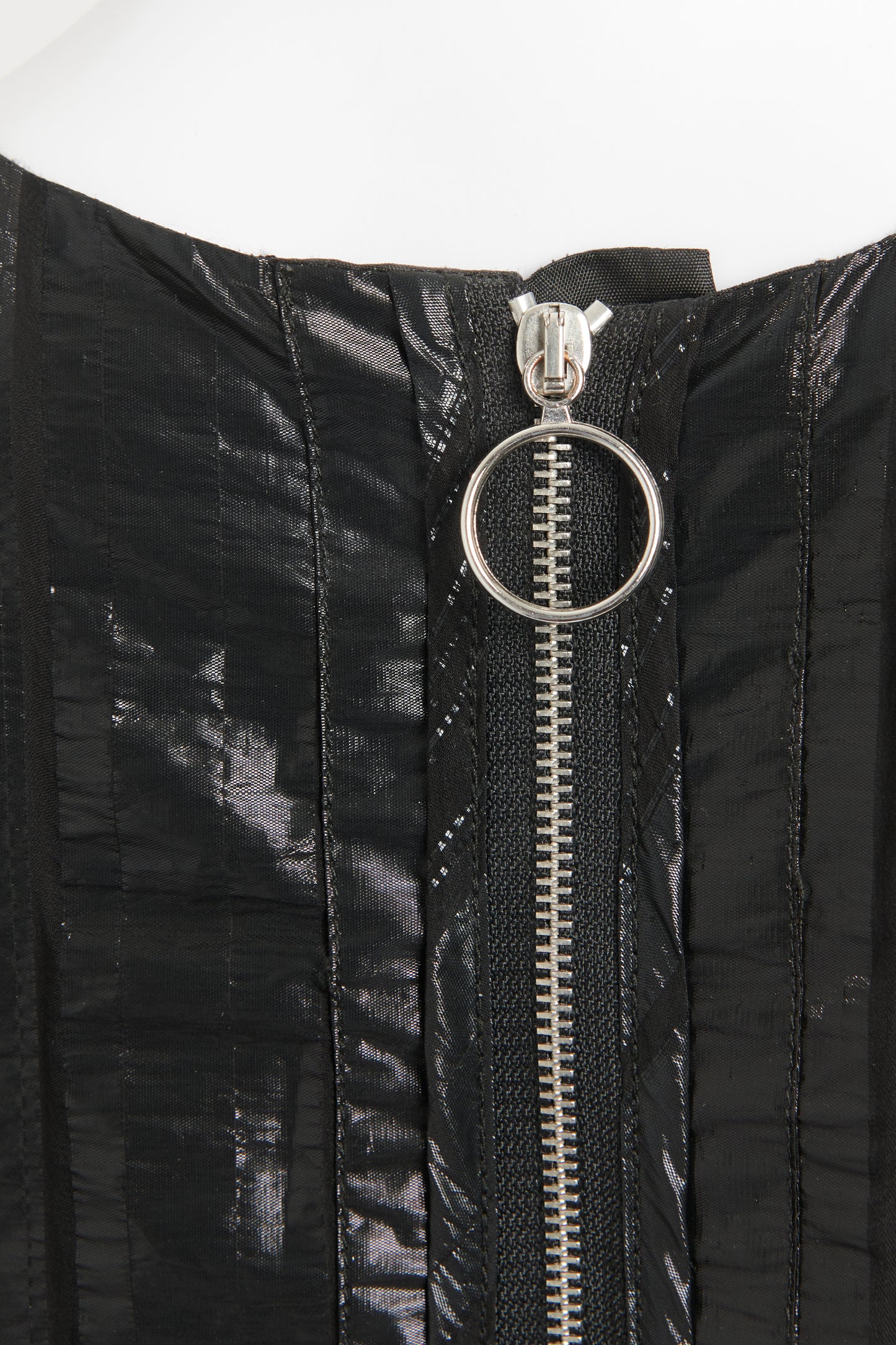 Black Metallic Silk Babydoll Preowned Mini Dress