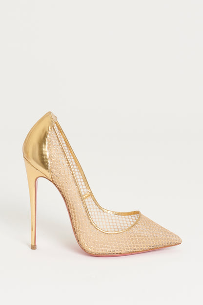 Gold Follies Resille 120 Fishnet Preowned Pumps