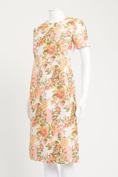 Neon Metallic Floral Ridley Preowned Dress