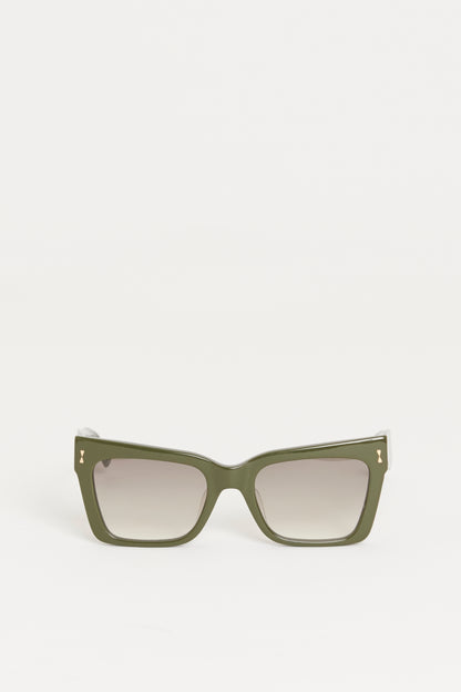 Khaki Chunky Frame Preowned Sunglasses