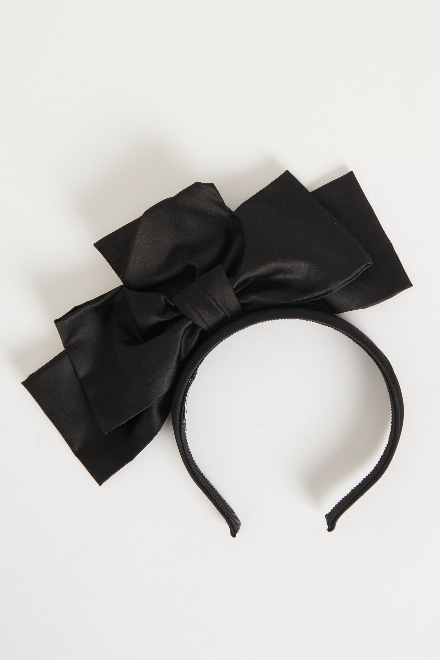 Black Satin Preowned Bow Headband