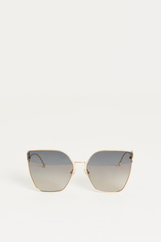 Gold Baguette Oversized Preowned Sunglasses