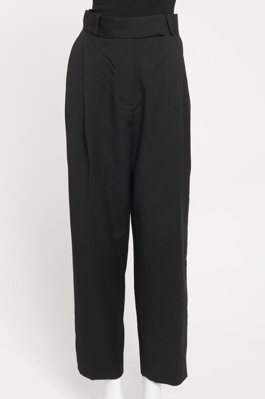 Black Wool Deep Pleat Preowned Trousers