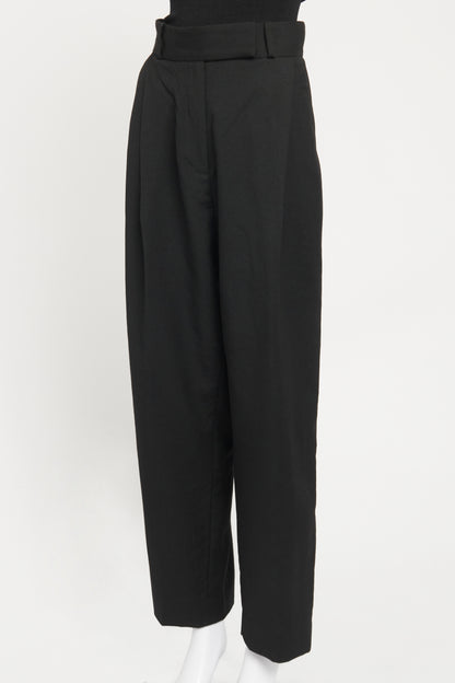 Black Wool Deep Pleat Preowned Trousers