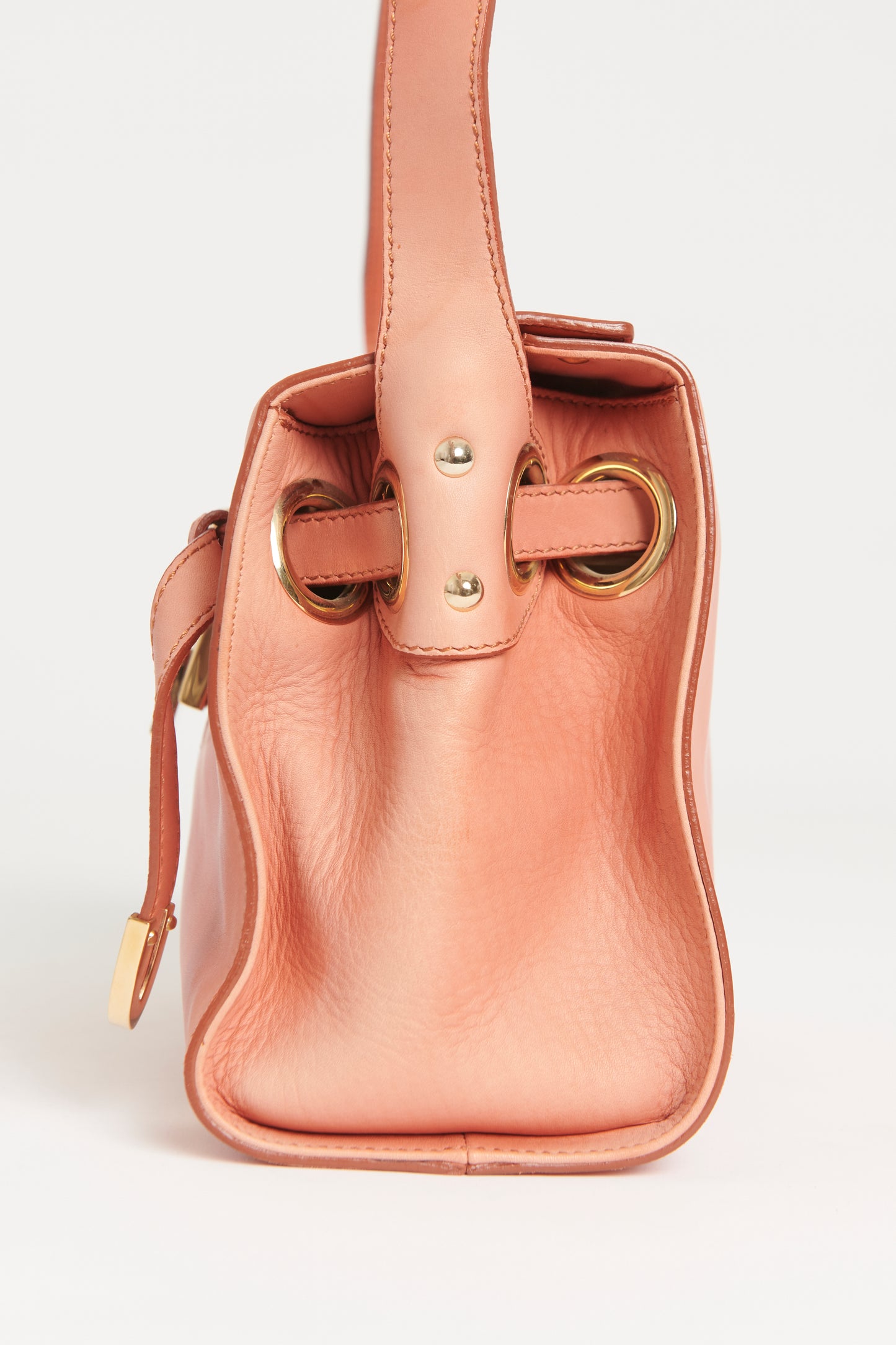 Pink Leather Preowned Robbin Handbag