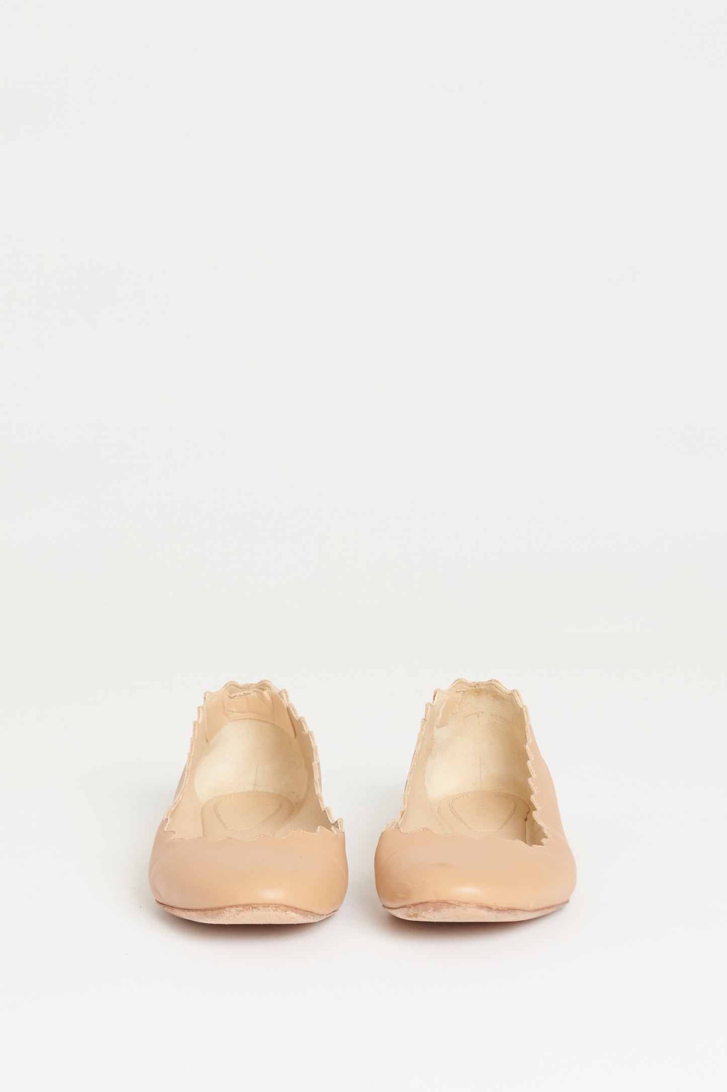 Nude Leather Lauren Preowned Ballet Flats