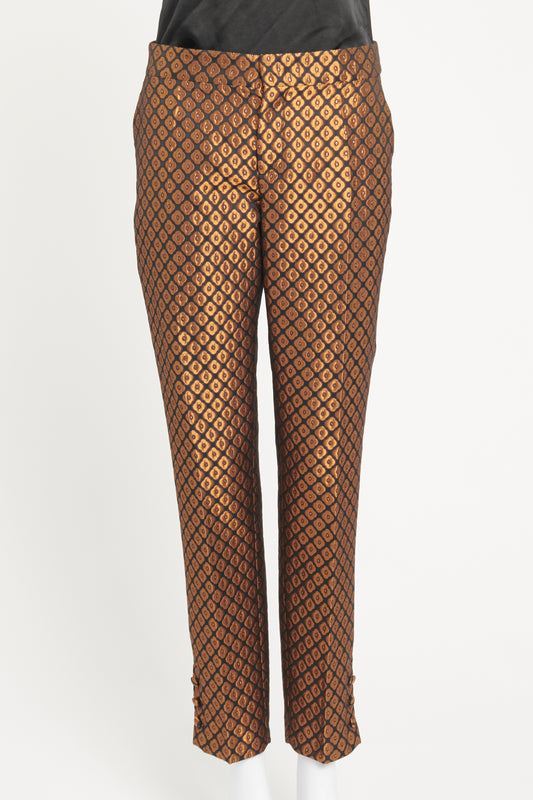 Bronze and Black Jacquard Preowned Trousers