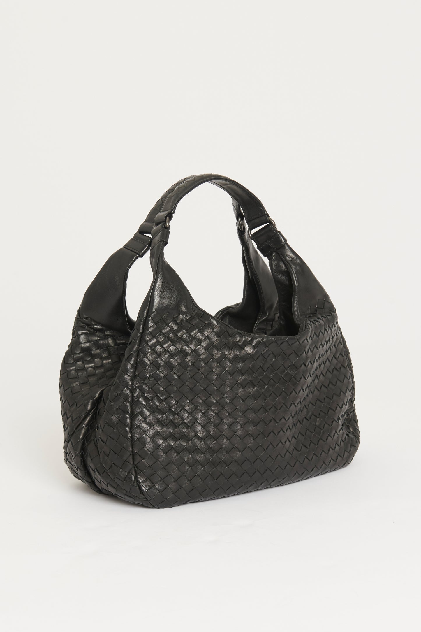 Black Leather Preowned Hobo Shoulder Bag