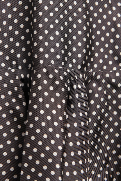Dark Brown Polka Dot Silk Preowned Mini Dress