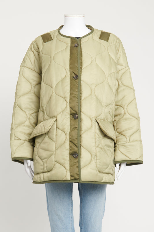 Khaki Quilted Padded Ripstop Preowned Jacket
