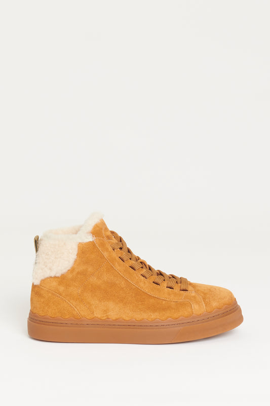 Brown Shearling Suede Lauren Preowned High Tops