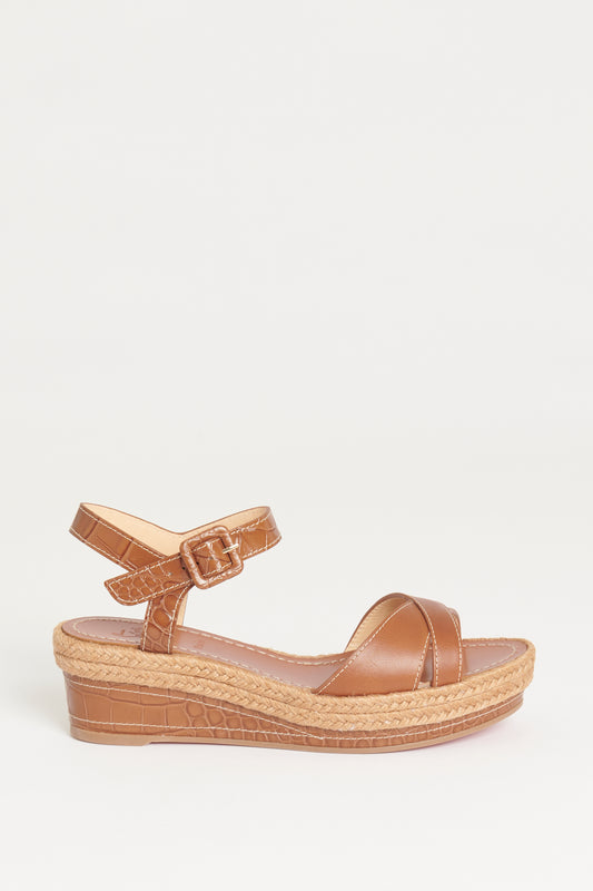 Brown Mini Wedge Preowned Sandal