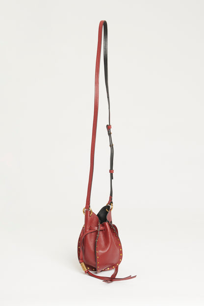 Radja Burgundy Leather Preowned Bag