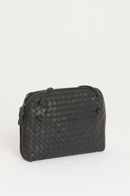 Pre-owned Bottega Veneta Nodini Leather Crossbody Bag In Grey