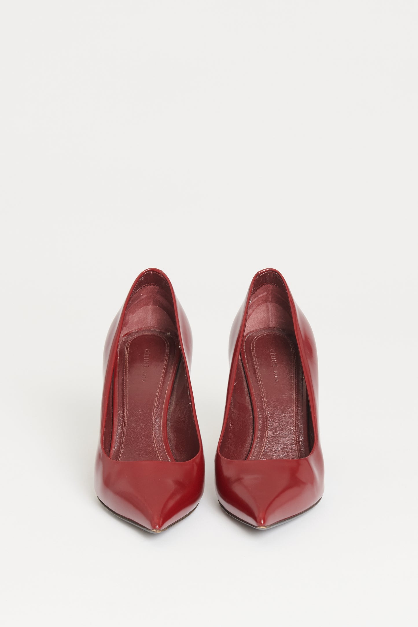 Burgundy Leather Sharp Preowned Heels