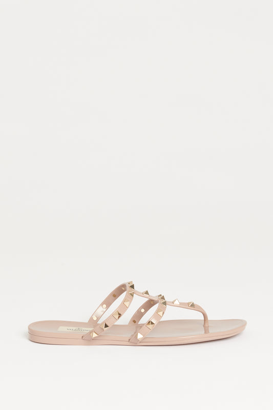 Nude Rubber Rockstud Preowned Sandals