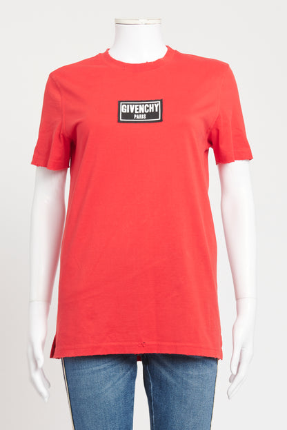 Red Logo Distressed Preowned T-Shirt