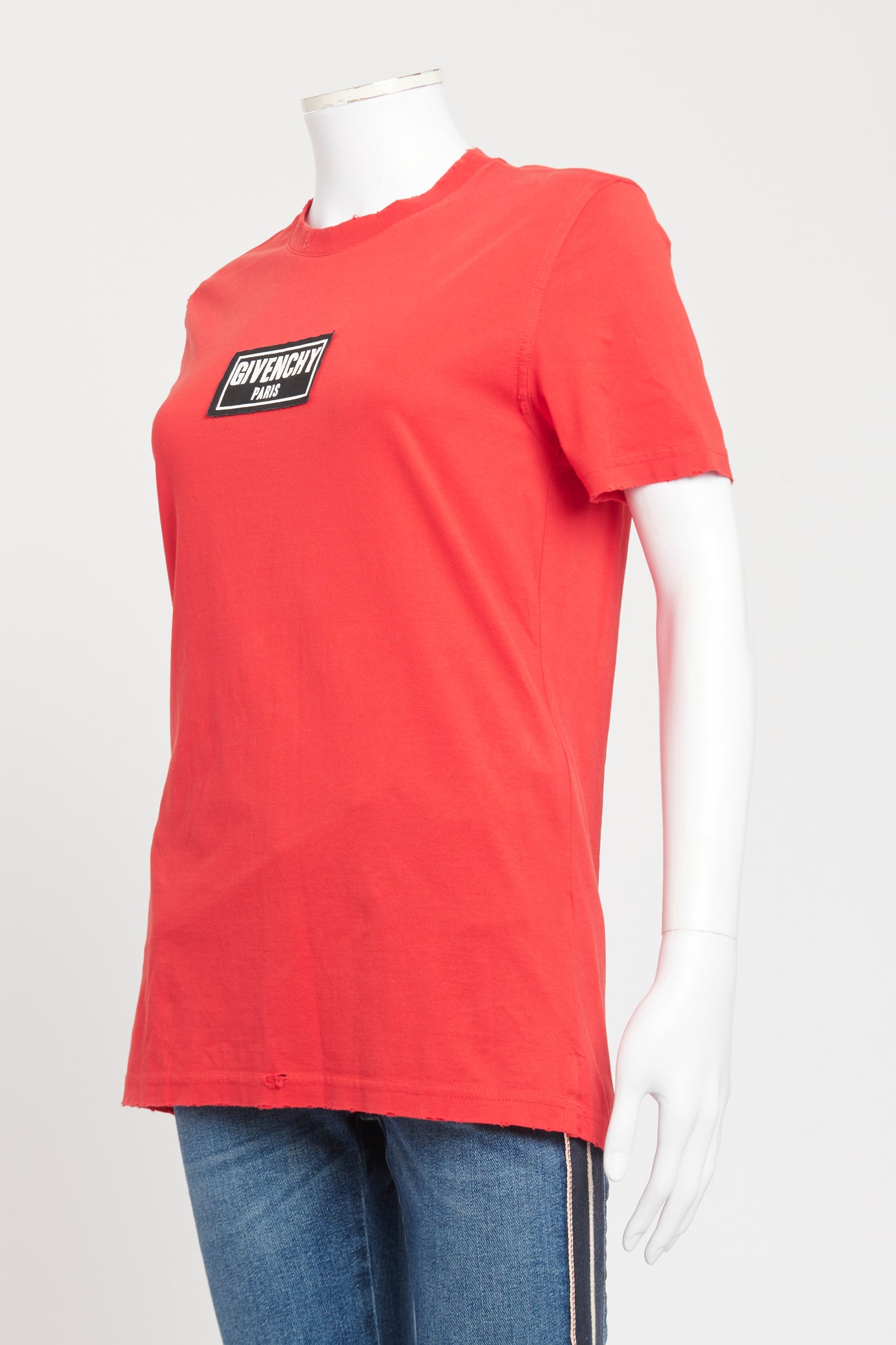 Red Logo Distressed Preowned T-Shirt