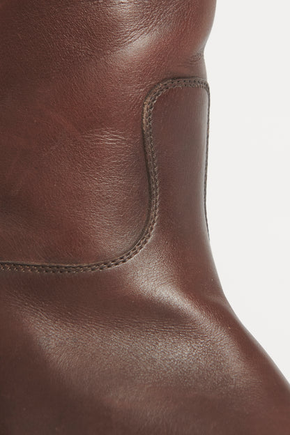 Brown Leather Preowned 'Jumping' Boots