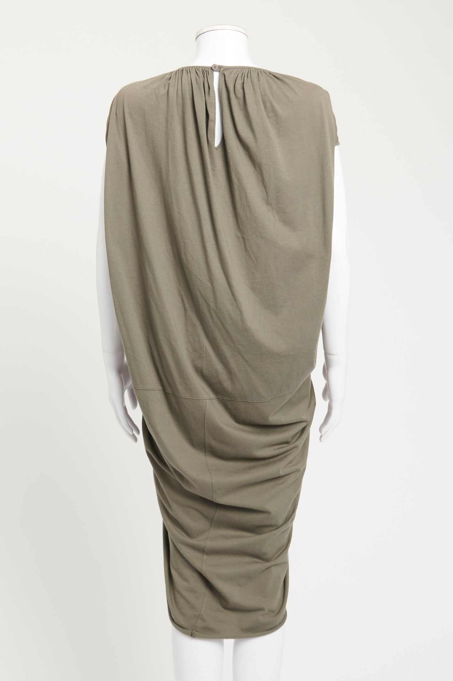 Khaki Green Preowned Gathered Dress