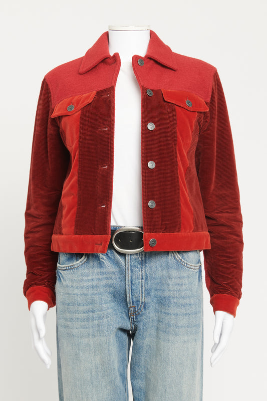 Red Preowned Paneled Jacket