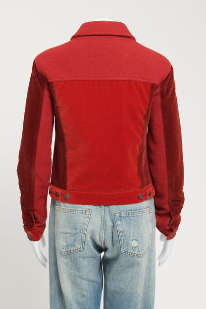 Red Preowned Paneled Jacket