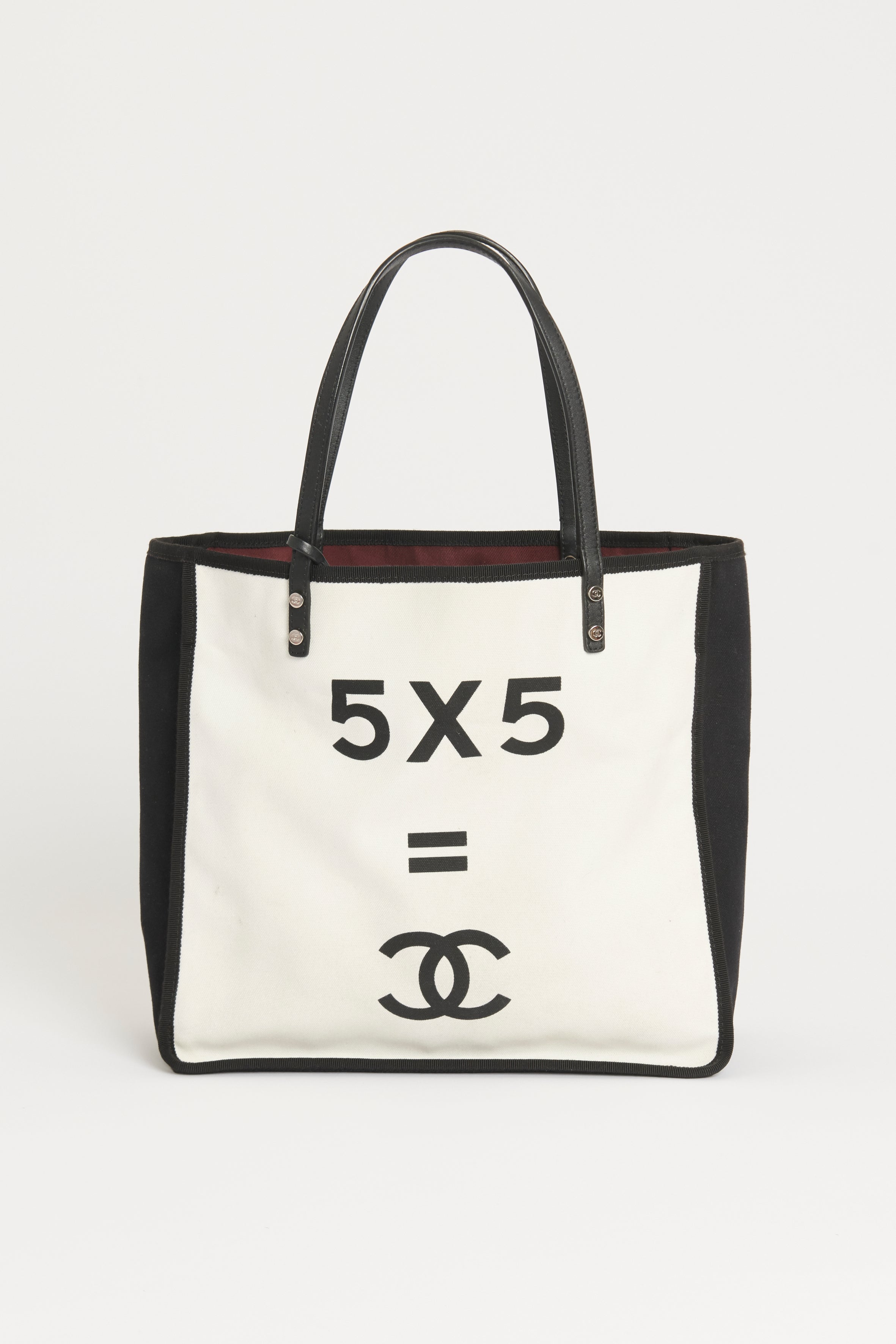 Chanel black canvas discount tote